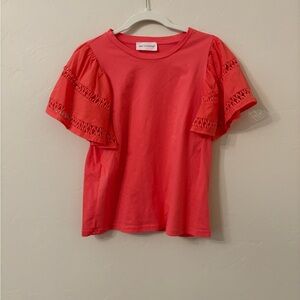 New Directions Coral Short Sleeve Top